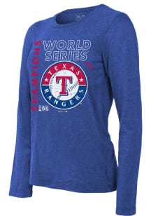 Texas Rangers Womens Blue 2023 WS Champions Whooperup LS Tee
