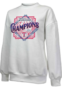 Texas Rangers Womens White 2023 WS Champions Suspect Crew Sweatshirt