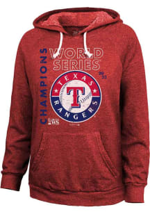 Texas Rangers Womens Red 2023 WS Champions Whooperup Hooded Sweatshirt