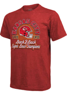 Kansas City Chiefs Red Super Bowl LVIII Champions Back to Back Short Sleeve Fashion T Shirt