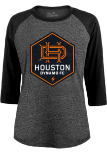 Houston Dynamo Womens Black Triblend Raglan LS Tee