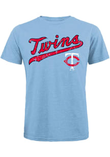Minnesota Twins Light Blue Coop Wordmark Short Sleeve Fashion T Shirt