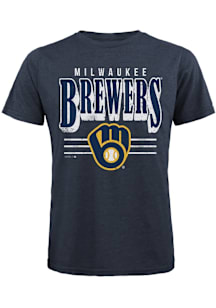 Milwaukee Brewers Navy Blue Bernard Short Sleeve Fashion T Shirt