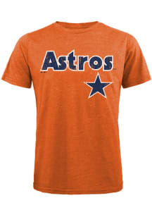 Houston Astros Orange Coop Wordmark Short Sleeve Fashion T Shirt