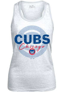 Chicago Cubs Womens White Ring Bell Tank Top