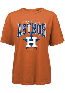 Houston Astros Womens Orange Burble Short Sleeve T-Shirt