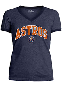 Houston Astros Womens Navy Blue Academy Short Sleeve T-Shirt