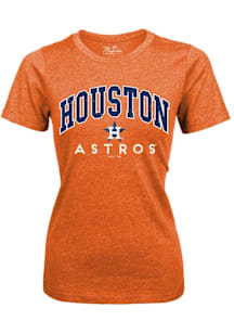 Houston Astros Womens Orange Frontage Short Sleeve T-Shirt