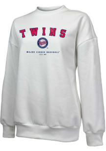 Minnesota Twins Womens White Leg Whip Crew Sweatshirt