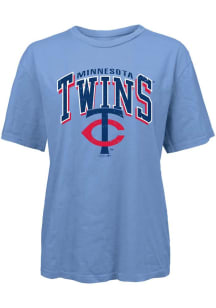 Minnesota Twins Womens Light Blue Burble Short Sleeve T-Shirt