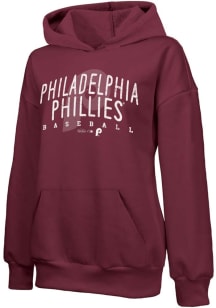 Philadelphia Phillies Womens Maroon Arch Baseball Hooded Sweatshirt