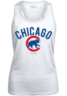 Chicago Cubs Womens White Babydoll Tank Top