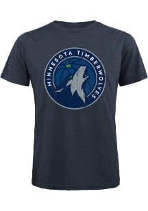 Minnesota Timberwolves Navy Blue Global Logo Short Sleeve Fashion T Shirt