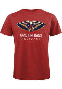 New Orleans Pelicans Red Global Logo Short Sleeve Fashion T Shirt