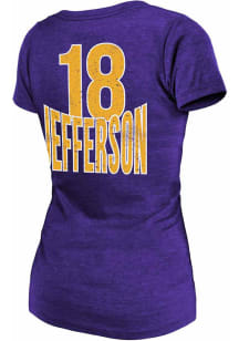 Justin Jefferson Minnesota Vikings Womens Purple Triblend Modest Player T-Shirt
