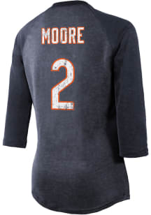 DJ Moore Chicago Bears Womens Navy Blue Triblend Long Sleeve Player T Shirt