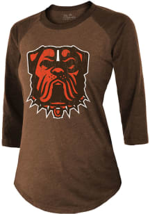 Myles Garrett Cleveland Browns Womens Brown Triblend Long Sleeve Player T Shirt