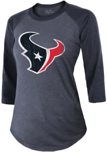 CJ Stroud Houston Texans Womens Navy Blue Triblend Long Sleeve Player T Shirt
