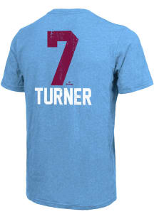 Trea Turner Philadelphia Phillies Light Blue Name Number Short Sleeve Fashion Player T Shirt