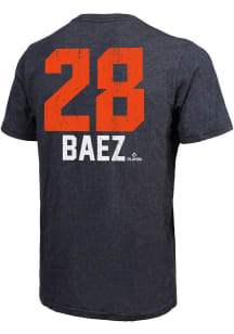 Javier Baez Detroit Tigers Navy Blue Name Number Short Sleeve Fashion Player T Shirt