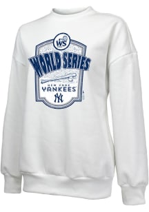 New York Yankees Womens White 2024 World Series Participant Crew Sweatshirt