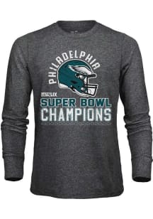 Philadelphia Eagles Grey 2024 Super Bowl Champions Hard Count Champs Long Sleeve Fashion T Shirt