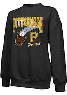 Pittsburgh Pirates Womens Black Oversized Crew Sweatshirt
