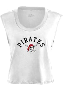 Pittsburgh Pirates Womens White Muscle Tank Top