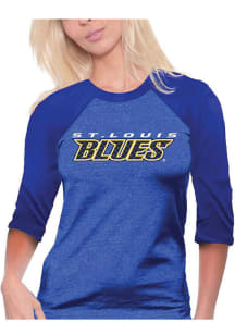 St Louis Blues Womens Blue Raglan Long Sleeve Crew T-Shirt