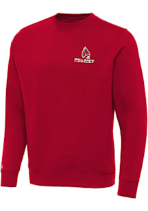 Antigua Ball State Cardinals Mens Red Victory Long Sleeve Crew Sweatshirt