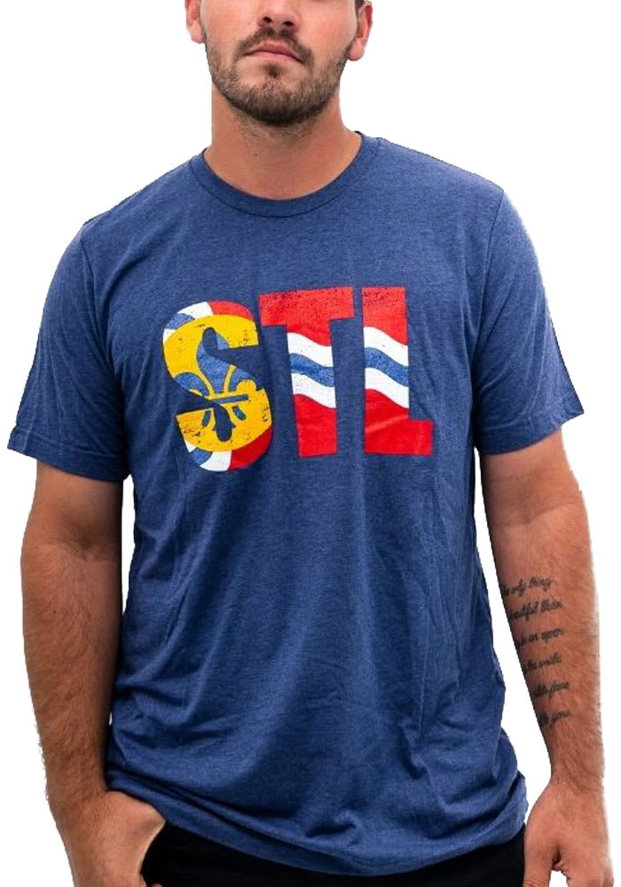 Arch Apparel St Louis NAVY STL City Flag Short Sleeve Fashion T Shirt ...