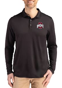 Cutter and Buck Ohio State Buckeyes Mens Black Coastline Long Sleeve Polo Shirt