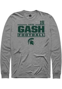 Caleb Gash Rally Mens Graphite Michigan State Spartans NIL Stacked Box Tee