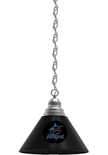 Miami Marlins Single Silver Billiard Lamp