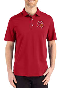 Cutter and Buck Tampa Bay Buccaneers Mens Red Historic Advantage Refresh Short Sleeve Polo