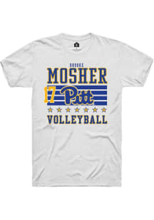 Brooke Mosher Rally Mens White Pitt Panthers NIL Striped Player T Shirt
