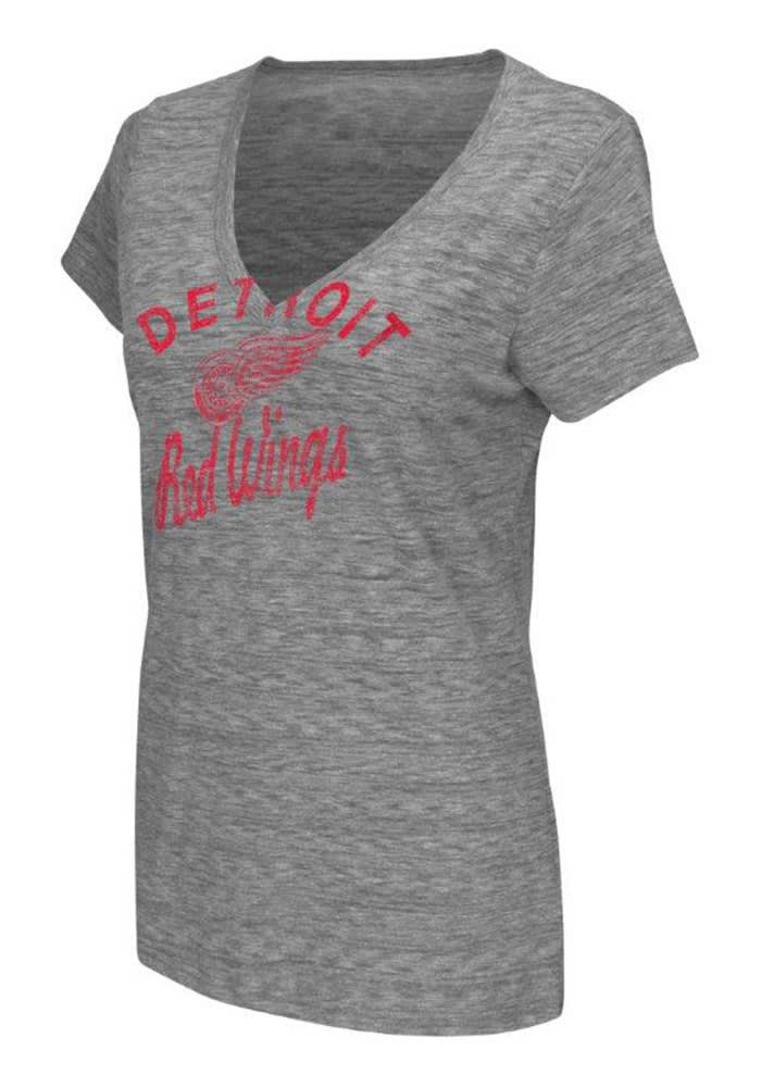 Detroit Red Wings Womens Grey All American V-Neck