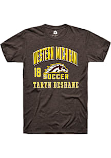 Taryn Deshane Western Michigan Broncos Brown NIL Arch Logo Short Sleeve Player T Shirt