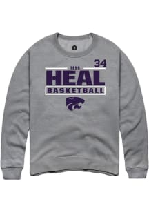 Tess Heal Rally Mens Graphite K-State Wildcats NIL Stacked Box Player Crew