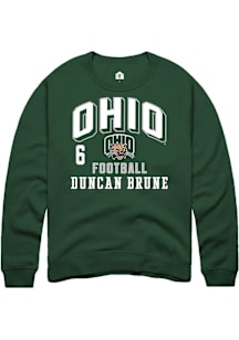 Duncan Brune Ohio Bobcats Mens Green NIL Arch Logo Player Crew