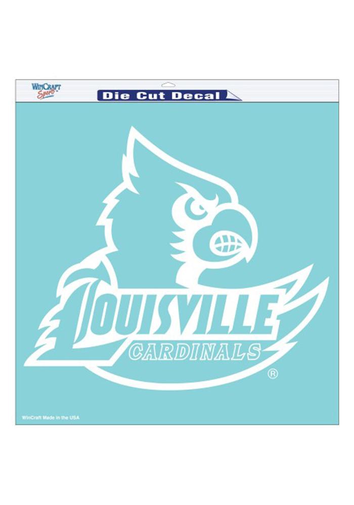 Louisville Cardinals 8x8 White Perfect Cut Auto Decal - White