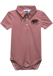 Vive La Fete Saint Josephs Hawks Baby Cardinal Pencil Stripe Short Sleeve One Piece Polo