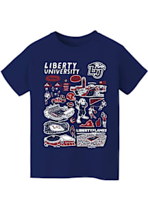 Vive La Fete Liberty Flames Youth Navy Blue Impressions Short Sleeve T-Shirt