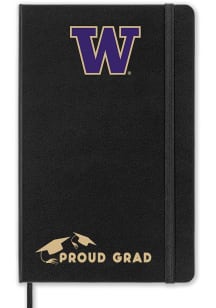 Black Washington Huskies Proud Grad team logo Notebook and Folder