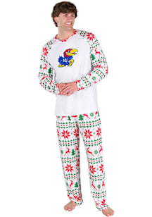 Concepts Sport Kansas Jayhawks Mens White Holiday Tidings Sleep Pants