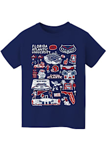 Vive La Fete Florida Atlantic Owls Youth Navy Blue Impressions Short Sleeve T-Shirt
