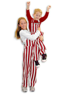 Youth Crimson RALLY Striped Bib Overall Bottoms Track Pants