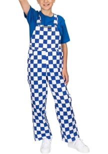 RALLY Youth Blue Checkered Bib Overall Sweatpants