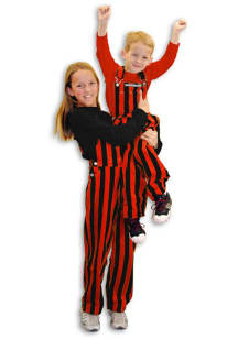 RALLY Youth Orange Striped Bib Overall Sweatpants