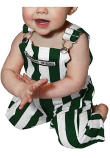 Baby Green Michigan State Spartans Striped Bib Overall Outfit Set